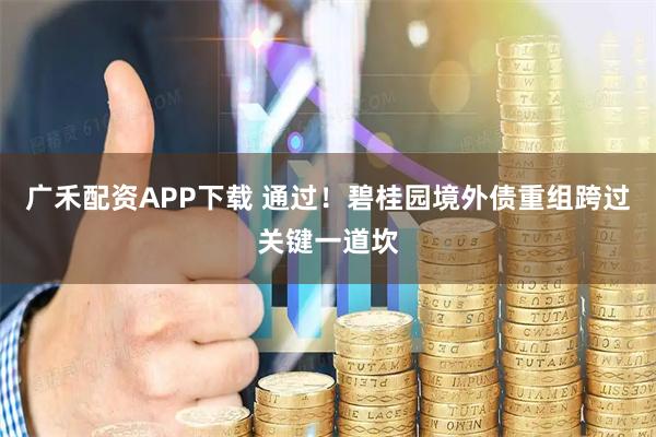 广禾配资APP下载 通过！碧桂园境外债重组跨过关键一道坎
